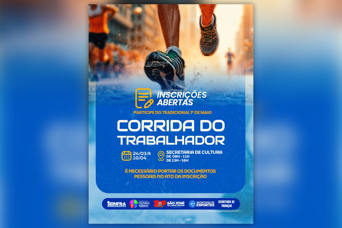 Inscrições abertas para a tradicional Corrida do Trabalhador em São José da Lagoa Tapada